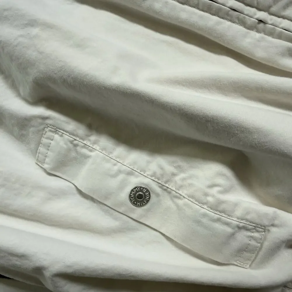Vtg Tommy Hilfiger Harrington Jacket 90s Windbreaker Embroidered Large White